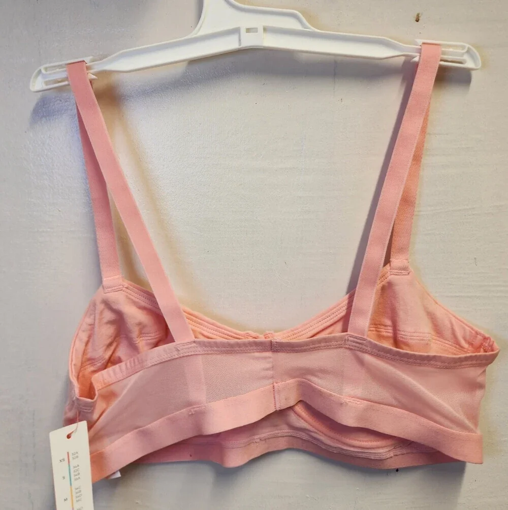 New Colise Women's Pink Wireless Pullover Bralette with Bow Size M